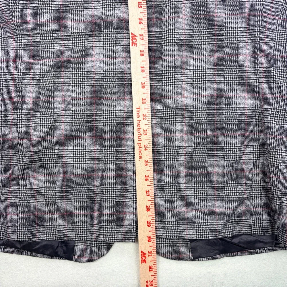 Brooks Brothers Loro Piana Wool Blazer Mens 45RG Grey Glen Plaid Sport Coat